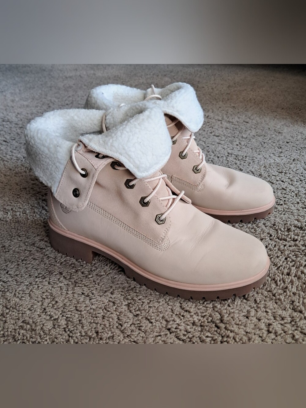 Timberland Women's Jayne 6" Waterproof Fleece Fold Down Boots Size 8